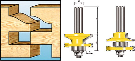 Makita Zubehör Profil-Gegenfräser + l. hm s8 - d-11900