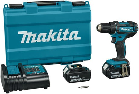 Makita ddf482sfe 18 V Bohr-/Schraubendreher 3,0 Ah Akku (2 Stück), Ladegerät, Koffer