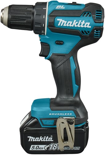 Makita ddf485rtj 18-V-Bohrschrauber, bürstenloser 5,0-Ah-Akku (2 Stück), Schnellladegerät, Mbox