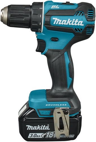 Makita ddf485sfe 18 V Bohrschrauber bürstenlos 3,0 Ah Akku (2 Stück), Ladegerät, im Koffer