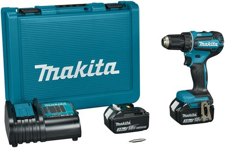 Makita ddf485sfe 18 V Bohrschrauber bürstenlos 3,0 Ah Akku (2 Stück), Ladegerät, im Koffer