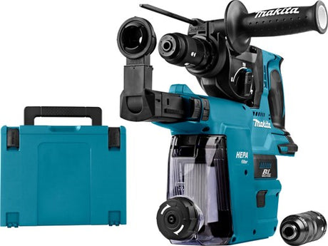 Makita mr243zjw 18 Volt Kombihammer | sds-plus | mit auswechselbarem Bohrkopf mit Staubabsaugung | ohne Akkus und Ladegerät in M-Box - hebr243zjw
