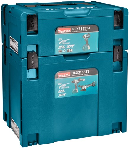 Makita dlx3155tj | Kombinationsset | 18v | Bohren, (Schlag-)Schrauben und Schleifen | einstellen | 5,0 ah | in mbox - dlx3155tj