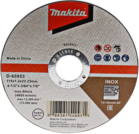 Makita-Trennscheibe 115 x 1,2 mm, Edelstahl – D-65953