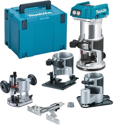Makita drt50rtjx3 Akku-Fräsmaschine 18 V Li-Ion | mit 2x 18V-Batterien