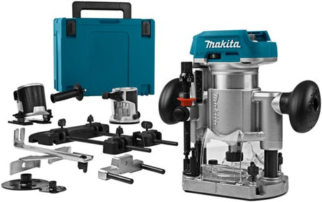 Makita drt50zjx9 Akku-Fräsmaschine 18 V Li-Ion | ohne Akkus und Ladegerät in M-Box mit Führungsschienenadapter - drt50zjx9