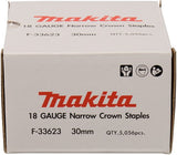 Makita-Zubehör, nicht 30 mm, 6,35 x 1,1 x 1,3 mm – schmale Krone, 18 AWG – F-33623