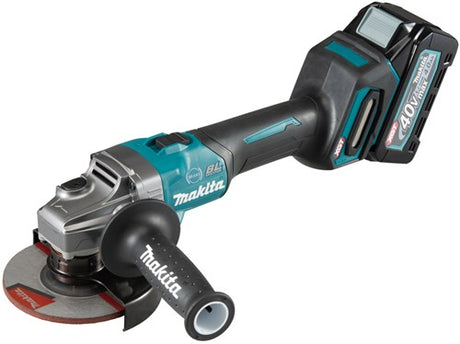 Makita ga005gm201 40 V Max Winkelschleifer 125 mm 4,0 Ah Akku (2 Stück), Ladegerät, Mbox – ga005gm201