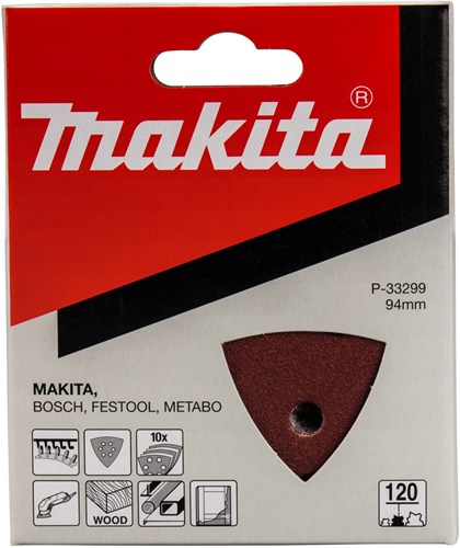 Makita Zubehör Schleifblatt 3-K K120 rot v. - P-33299