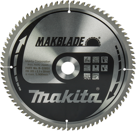 Makita sägeblatt holz 305x30x2,3 80t 5g - b-32851