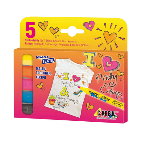 Van der Doelen Javana Texi Max Sunny Textilmarker 5 Neonfarben