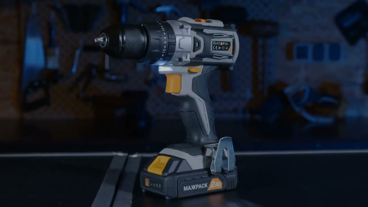 Batavia-Produkte maxxpack 18 V Akku-Schlagbohrmaschine 2 Ah Akku plus Ladegerät