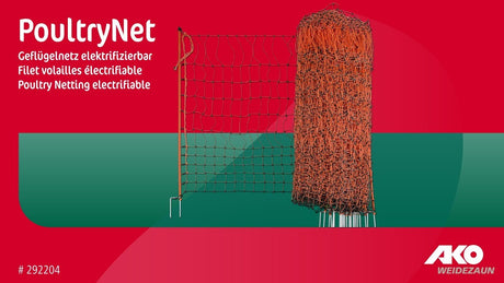 Ako Products Hühnernetz 112 cm 50 m Doppelstift orange