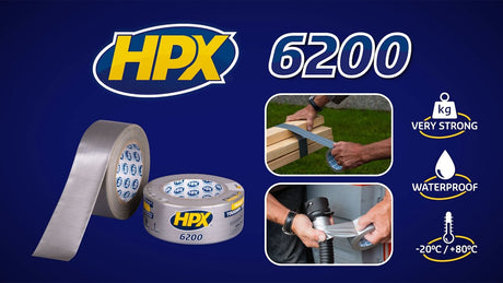 Hpx producten duct tape reparatietape grijs 48mm x 10m