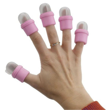Sibel Nagelentferner, Fingerhüte einweichen, rosa, 10 Stück.