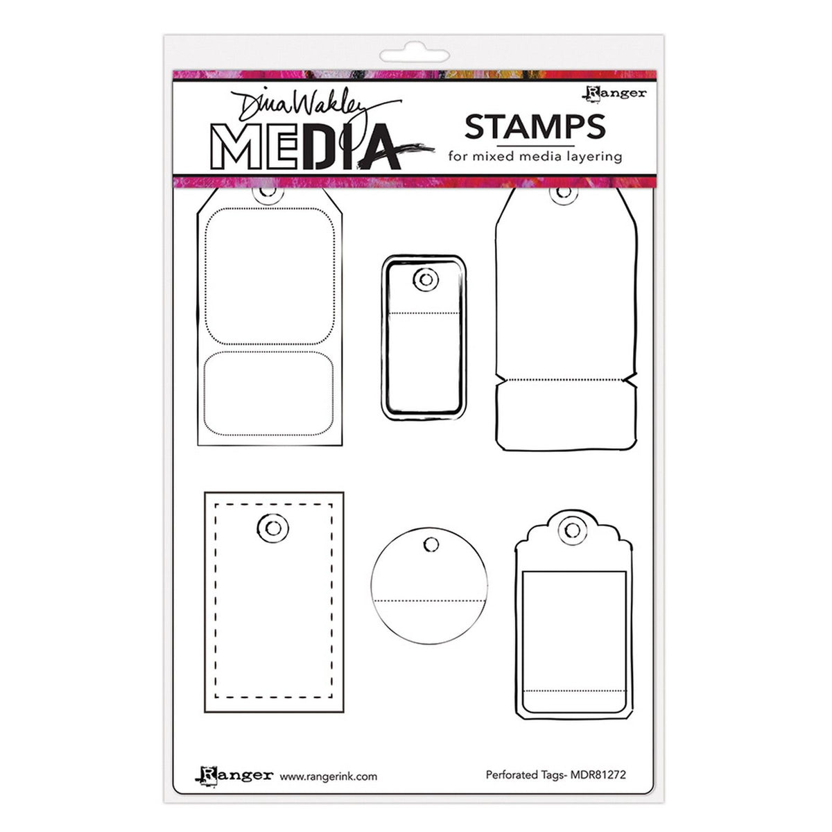 Ranger Ink Ranger • Dina Wakley Medien-Haftstempel, perforierte Etiketten