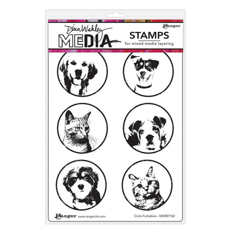 Ranger Ink Ranger • Dina Wakley Medien-Haftstempel kreisen Furbabies ein