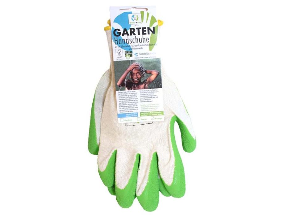 Grüner fairer Gartenhandschuh - s -