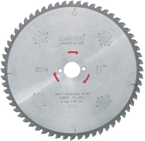 Metabo Zubehör Kreissägeblatt HW CT ø 254x30, 48 WZ - 628221000