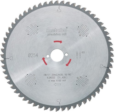 Metabo Zubehör Kreissägeblatt HW CT ø 254x30, 48 WZ - 628221000