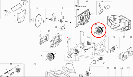 Metabo Zubehör Ersatzteil | Rad für TS254 - 316052580