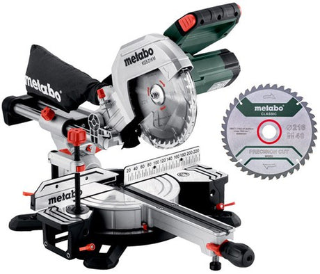 Metabo Kappsäge kgs 216 m Set mit Zugfunktion | neuestes Modell + zusätzliches Sägeblatt – 613216900