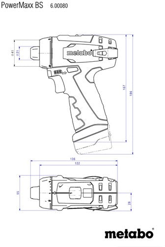 Metabo bs basic Akku-Bohrschrauber | 12V | 2x2 Ah Li-Power | Ladegerät LC 12 | im Kunststoffkoffer - 600984500