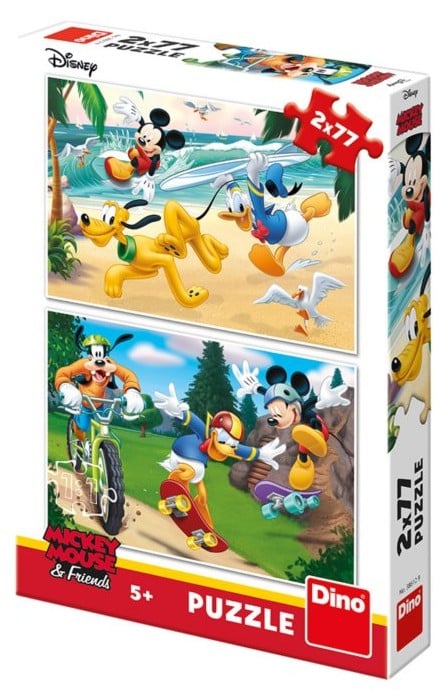 Dinotoys Dino-Puzzle – Disney Mickey Mouse und Freunde – 2 x 77 Teile