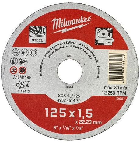 Milwaukee Zubehör Metalltrennscheibe SCS 41 125 (1,5) – 25 Stück – 4932451479