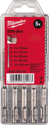 Milwaukee Zubehör-Set SDS-Plus Bohrhämmer in Kunststoffkassette (5-teilig) neu MS2 – 4932352338