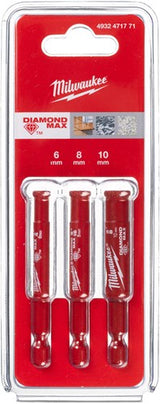 Milwaukee accessoires milwaukee diamantboorset | diamond max™ | 1 4 nat droog | 3 stuks - 4932498368