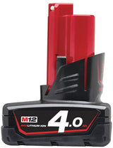 Milwaukee M12 B4 Batterie (12 V 4,0 Ah RedLithium-Ionen) – 4932430065