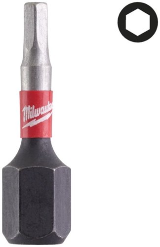 Milwaukee accessoires milwaukee schroefbit | shockwave | hex8 | 25 mm | 3 stuks - 4932500383