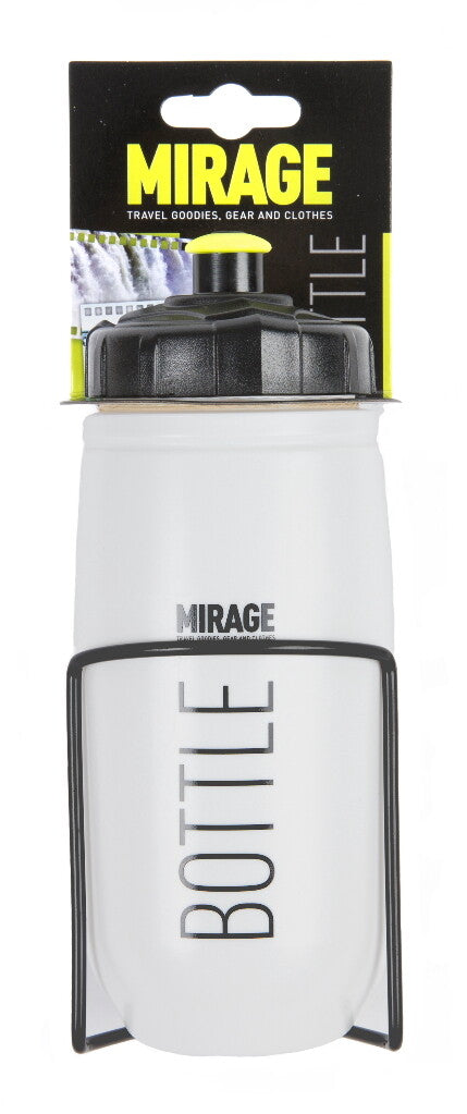 Mirage Bidon 600 ml Sternweiß mit Alu-Halter