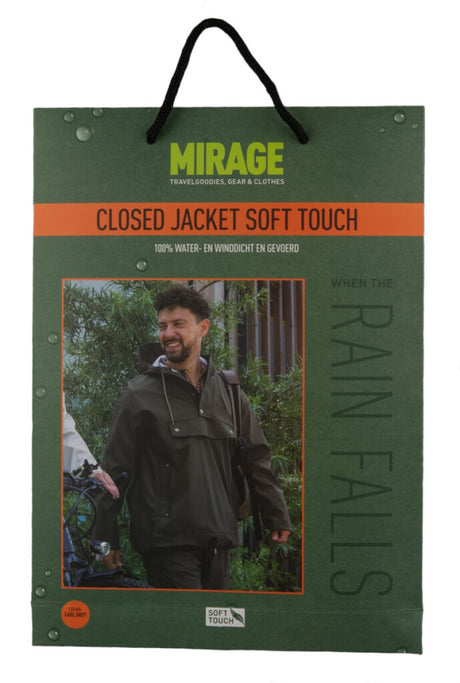 Mirage Regenmantel Niederschlag geschlossene Jacke - Größe L - Hergestellt aus Polyester weicher Berührung - Earl Grey
