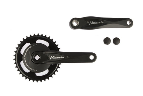 Miranda Crankkel Alfa 1 38t, Kurbellänge 170 mm. Schwarz, Aluminium, Spieloos. Scheibe