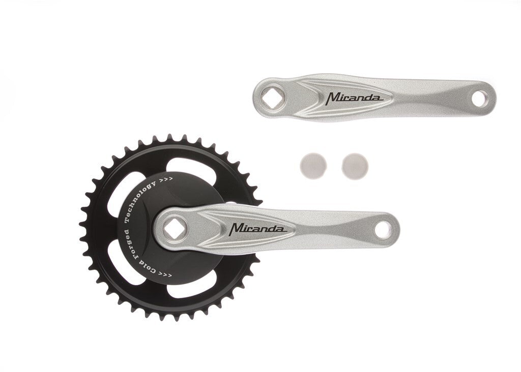 Miranda Crankkel Alfa 1 38t, Kurbellänge 170 mm Zilver, Aluminium, spiellos. Scheibe