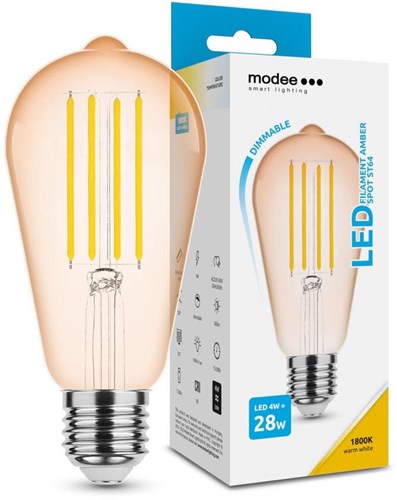 Enzo Modee LED ST64 E27 4-28 W 1800 K Filament bernsteinfarben dimmbar – LED7470