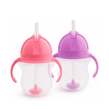 Munchkin tip sip straw cup weighted 207ml roze paars set 2-delig