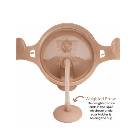 Munchkin tip sip straw cup weighted 296ml hond bruin