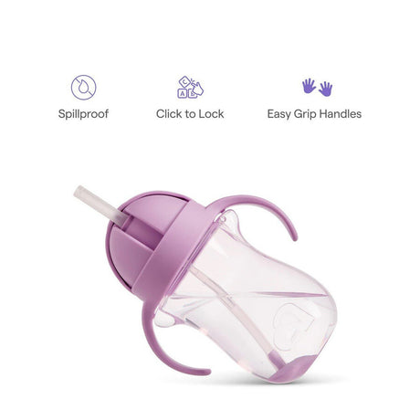 Munchkin tip sip straw cup weighted 296ml kat paars