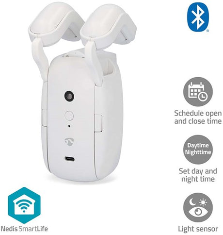 Nedis Smartlife Vorhangroboter | Stab | Vorhänge | batteriebetrieben, USB-betrieben | 4000 mAh | Bluetooth® | weiß - btmc10wt1pc