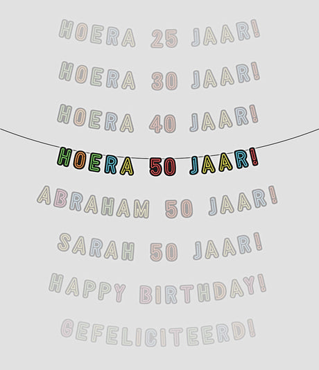 Paperdreams Neongirlande Hurra 50 Jahre!