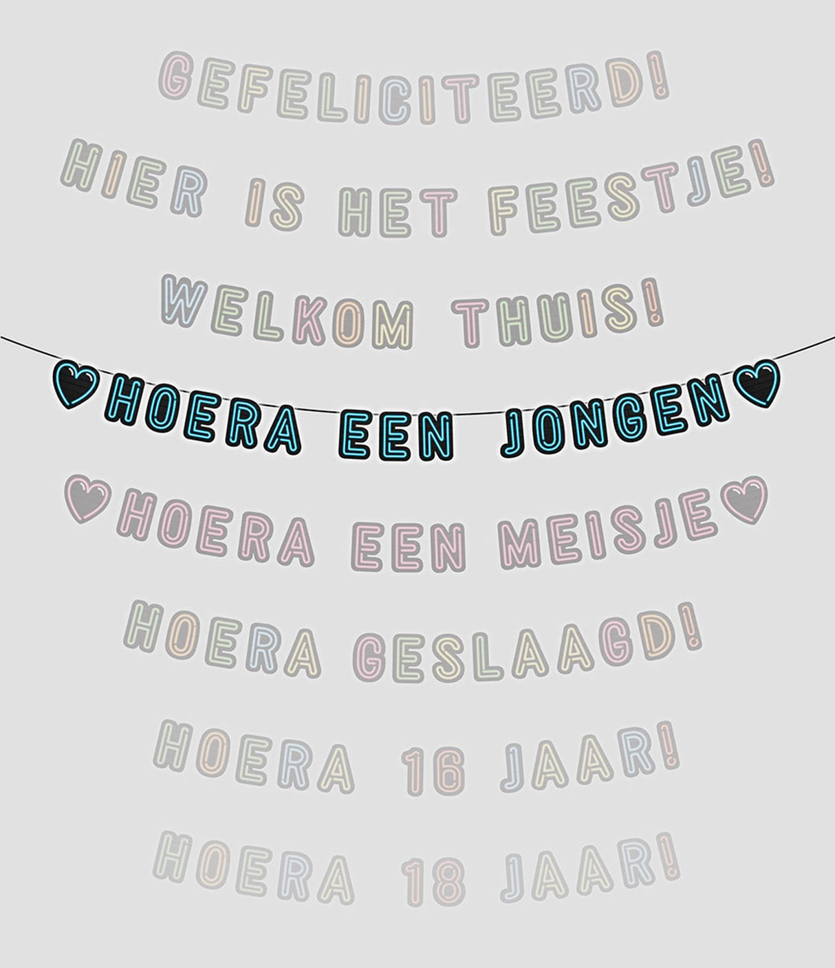 Paperdreams Neongirlande Hurra Junge!
