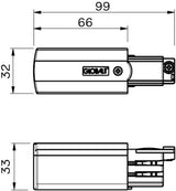 Nordisches Verbindungsstück für. Schiene weiß links 3-phasig 5050015