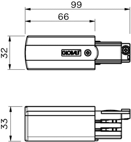 Nordisches Verbindungsstück für. Schiene weiß links 3-phasig 5050015