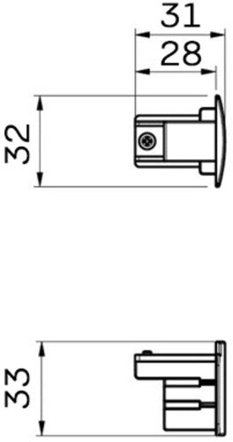 Nordic Endkappe für. Schiene Alu 3-phasig 5050302