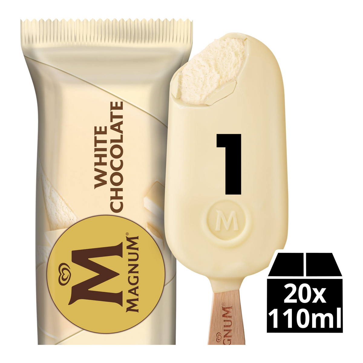 Ola Magnum weiße Schokolade (20x 110 ml)