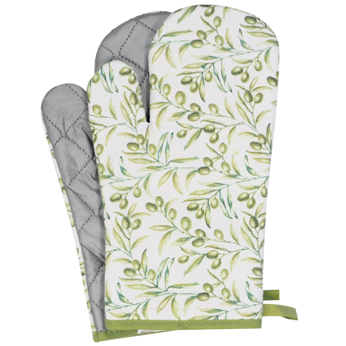 Dutch House Ofenhandschuhe oliv-anthrazit, 2er-Set