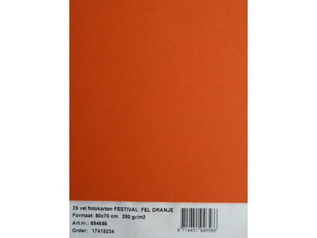 Kangaro-Fotokarton – 50 x 70 cm – 300 Gramm – leuchtendes Orange – Packung mit 25 Blatt